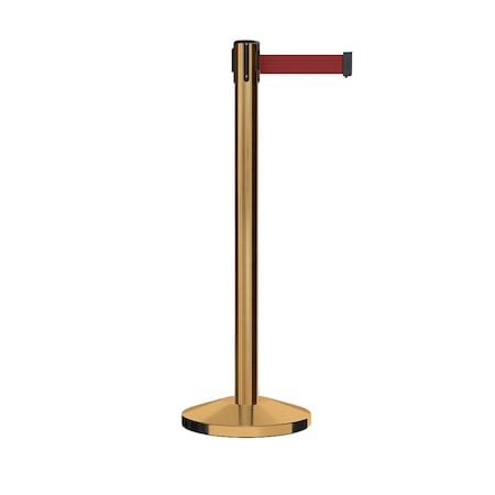 Montour Line Stanchion Belt Barrier Sat.Brass Post 13ft. Maroon Belt ES400-SB-MN-130